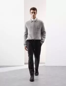 Прямые брюки-джоггеры из хлопка с высоким содержанием хлопка Autograph, черный