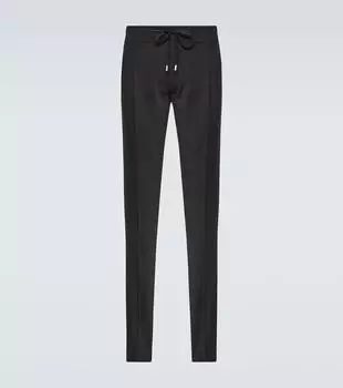 Прямые брюки easy wear из смесовой шерсти Lardini, черный