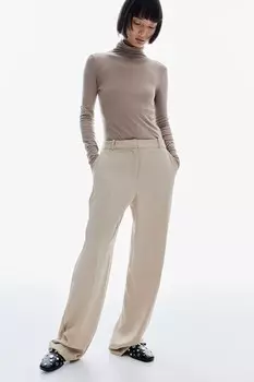 Прямые брюки H&M, бежевый