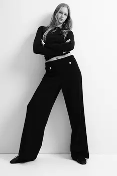 Прямые брюки H&M, черный