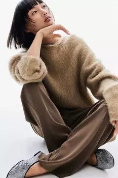 Прямые брюки H&M, коричневый