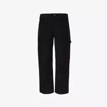 Прямые брюки из эластичного хлопкового вельвета с нашивкой-логотипом Carpenter Dickies, черный