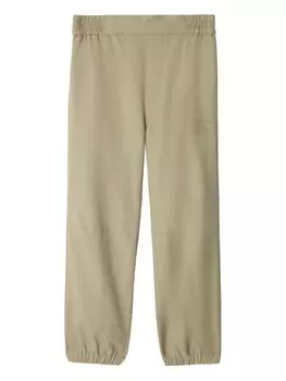 Прямые брюки из хлопка Burberry Kids, нейтральный