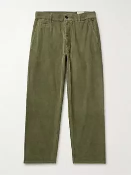 Прямые брюки из хлопка и вельвета PORTUGUESE FLANNEL, зеленый