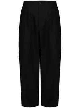 Прямые брюки из хлопка Yohji Yamamoto, черный