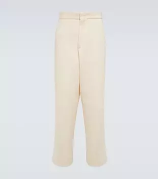 Прямые брюки из хлопкового букле Zegna, белый