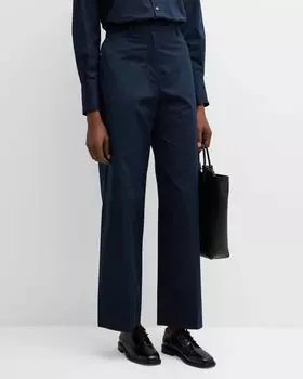 Прямые брюки из хлопкового поплина FABIANA FILIPPI, цвет Blu Notte