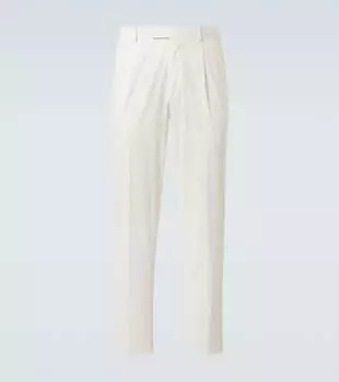 Прямые брюки из хлопковой смеси Zegna, белый