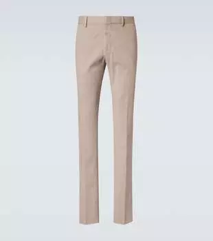 Прямые брюки из хлопковой смеси Zegna, Ligth Taupe