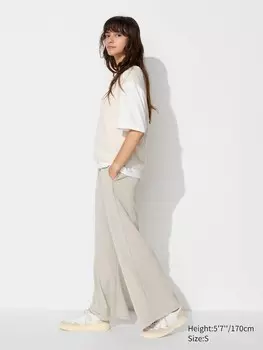 Прямые брюки из креп-джерси Uniqlo, бежевый