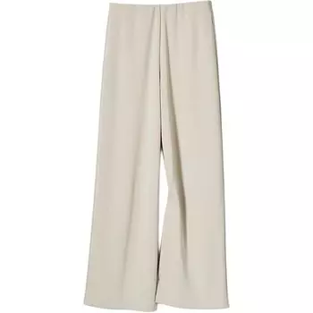 Прямые брюки из креп-джерси Uniqlo, светло-бежевые