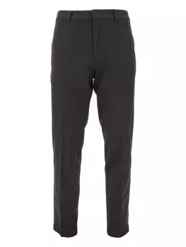 Прямые брюки из натуральной шерсти Emporio Armani, черный