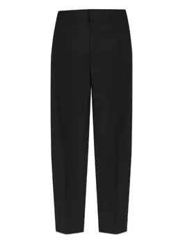 Прямые брюки из натуральной шерсти Emporio Armani, черный
