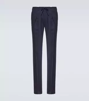 Прямые брюки из натуральной шерсти Incotex, синий