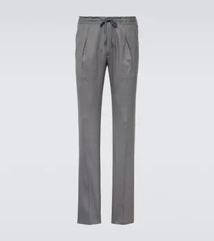 Прямые брюки из натуральной шерсти Incotex, серый