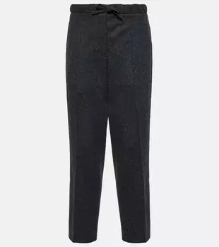 Прямые брюки из натуральной шерсти Jil Sander, серый