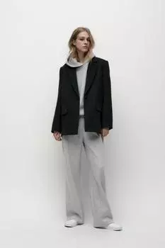 Прямые брюки из плюша ZARA, серый мергель