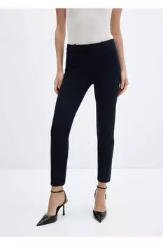 Прямые брюки из римской ткани Mango, темно-синий