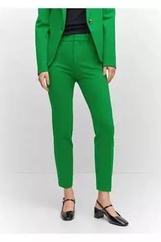 Прямые брюки из римской ткани Mango, зеленый