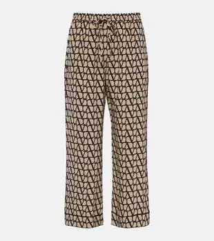 Прямые брюки из шелка toile iconographe Valentino, мультиколор
