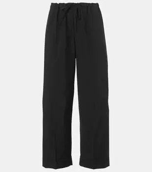 Прямые брюки из шерсти Yaji The Row, черный