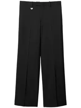 Прямые брюки из смесовой шерсти Burberry, черный