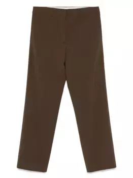 Прямые брюки из смесовой шерсти MIU MIU, коричневый