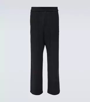 Прямые брюки из твила Ami Paris, черный