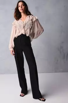 Прямые брюки из твила Next, черный