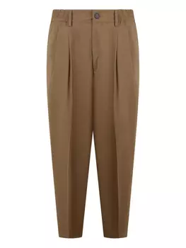 Прямые брюки из вирджинской шерсти Low Brand, коричневый