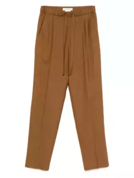 Прямые брюки из вирджинской шерсти MAX MARA, коричневый