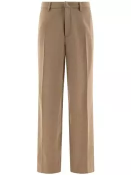 Прямые брюки Jil Sander из меланжевой шерсти, серый