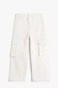 Прямые брюки-карго Koton, белый