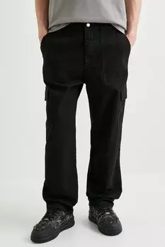 Прямые брюки-карго Koton, черный