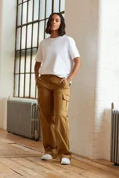 Прямые брюки карго Next, коричневый