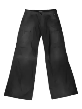 Прямые брюки карго с бахромой BALENCIAGA, черный