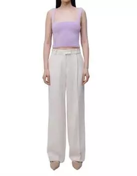 Прямые брюки Novia со складками в цвете «яичная скорлупа» JONATHAN SIMKHAI, цвет eggshell