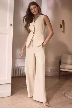 Прямые брюки премиум класса Next, бежевый