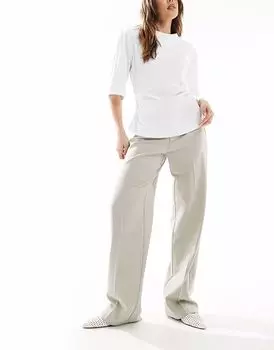 Прямые брюки Pull&Bear в цвете «песок»