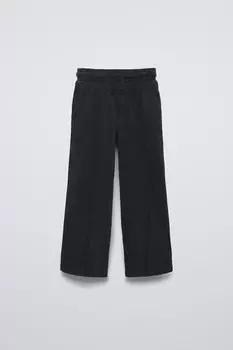 Прямые брюки с эффектом потертости ZARA, выцветший черный