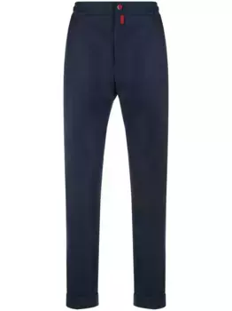 Прямые брюки с эластичным поясом Kiton, синий
