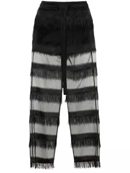 Прямые брюки с бахромой Genny, черный