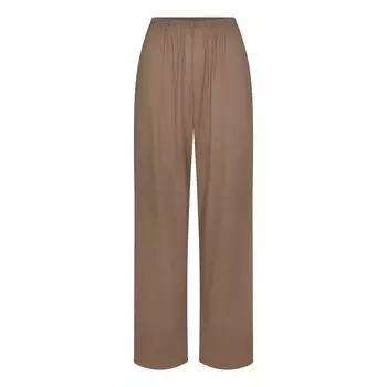 Прямые брюки с драпированными штанинами SKIMS, цвет truffle