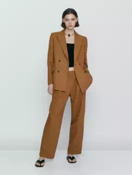 Прямые брюки с двумя вытяжками Massimo Dutti