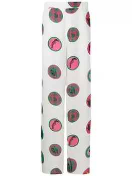 Прямые брюки с графичным принтом Amir Slama, белый