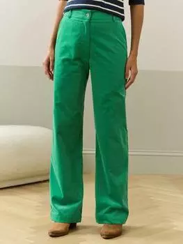 Прямые брюки с игольчатым шнуром Brora, цвет Leaf Green