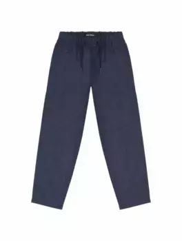 Прямые брюки с кулиской EMPORIO ARMANI, тёмно-синий