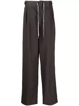 Прямые брюки с кулиской Maison Margiela, коричневый