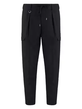 Прямые брюки с кулиской Paolo Pecora, черный