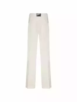 Прямые брюки с логотипом Dolce&Gabbana, белый